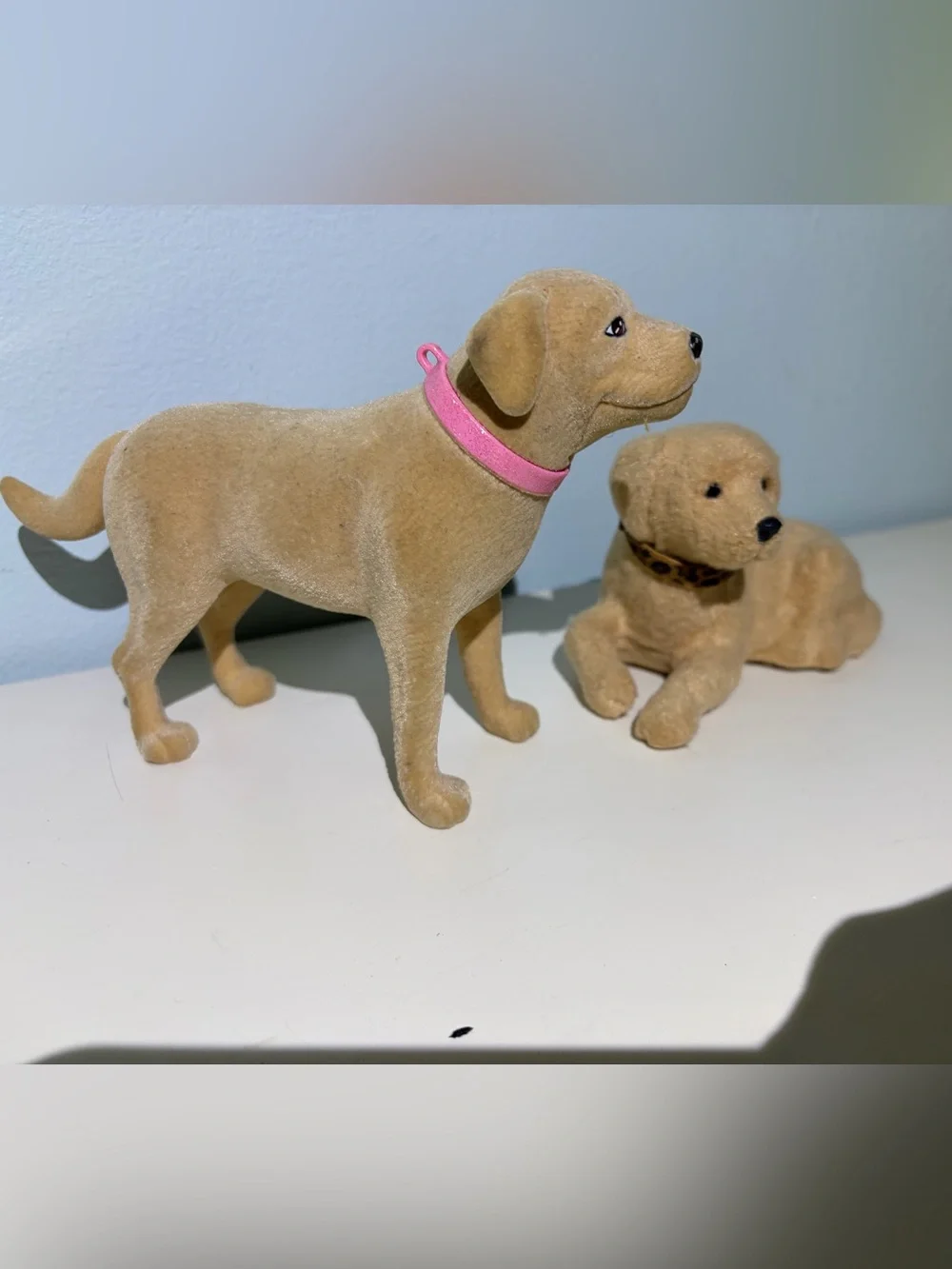 Set of 2 Barbie Doll or 11” Doll Yellow Labrador Retriever Pet Dog Figurine Toys